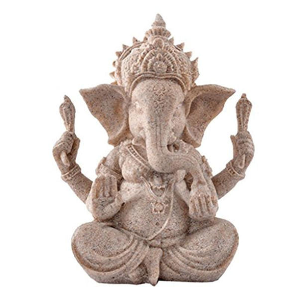 Pretty Sandstone Ganesha Buddha Elephant Statue
