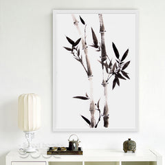 Artistic Watercolor Black Bamboo Canvas Art Print Poster