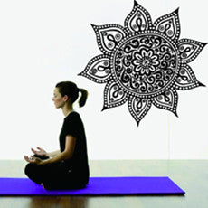 Stunning Home Decal Buddha Yin Yang Floral Yoga Meditation
